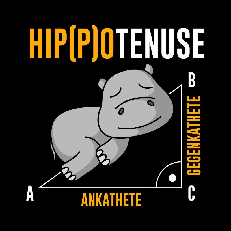 Nieldpferd Hippo Hippotenuse Algèbre Professeur de mathématiques