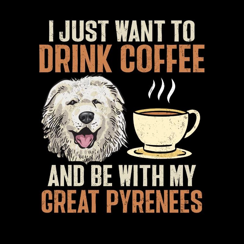 Great Pyrenees Hund Kaffee Pyrenäen