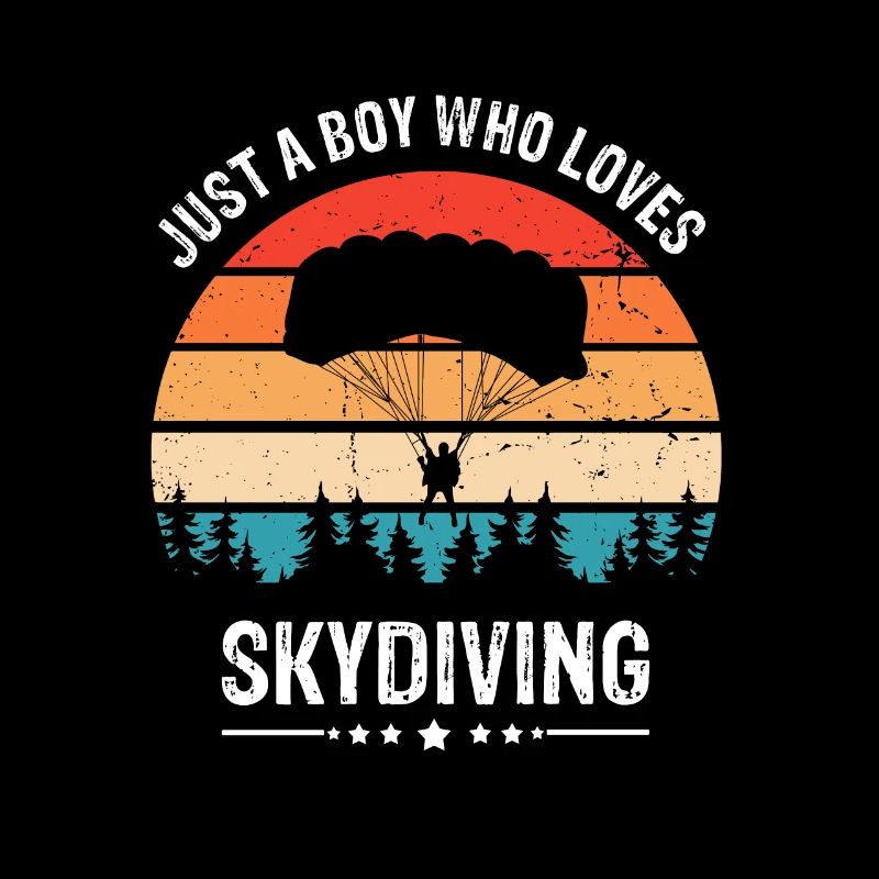 Juste un garçon qui aime le parachutisme rétro cool Skydiver
