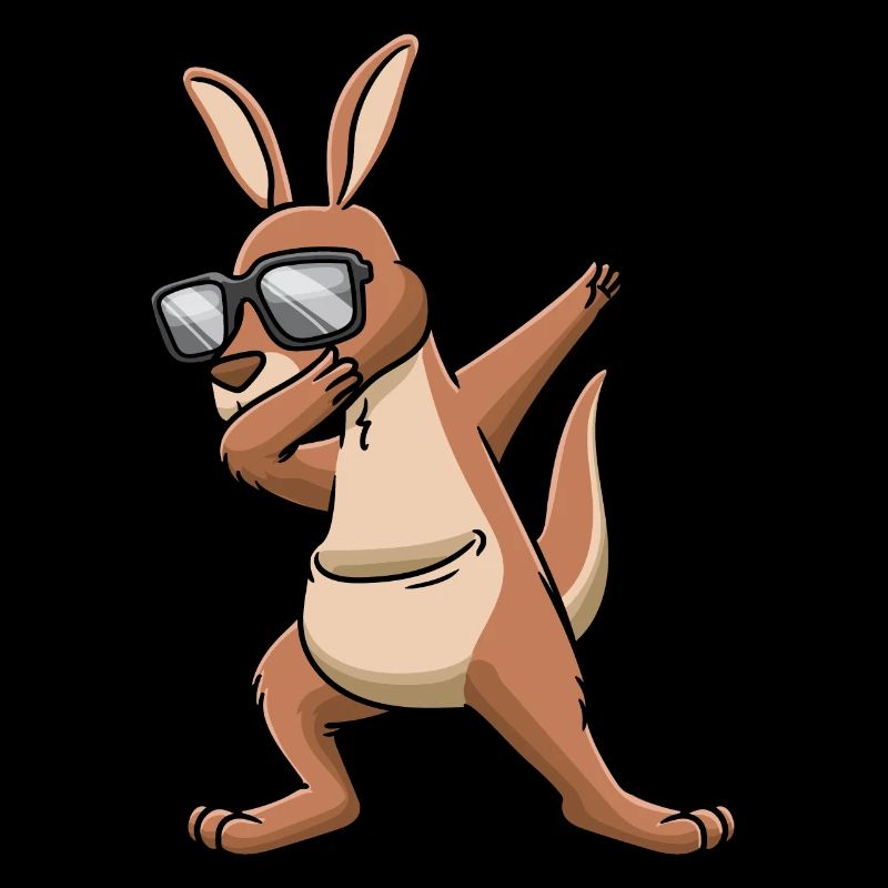 Dabbingdes Känguru Mit Sonnenbrille