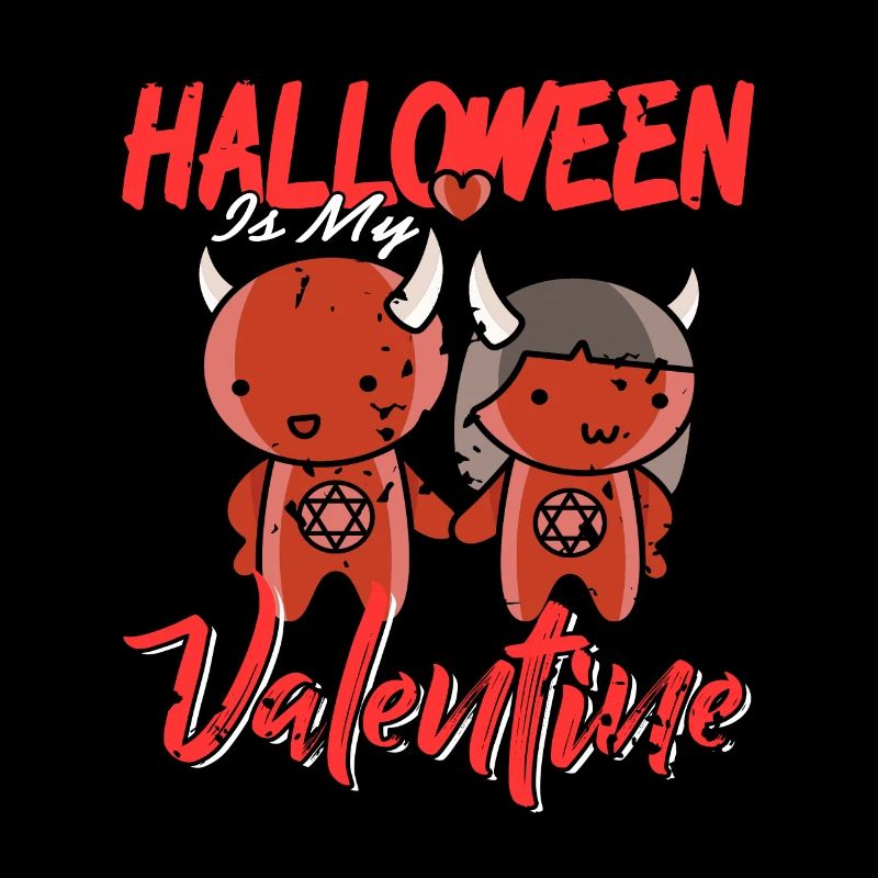 Halloween est mon démon du diable rétro de la Saint-Valentin