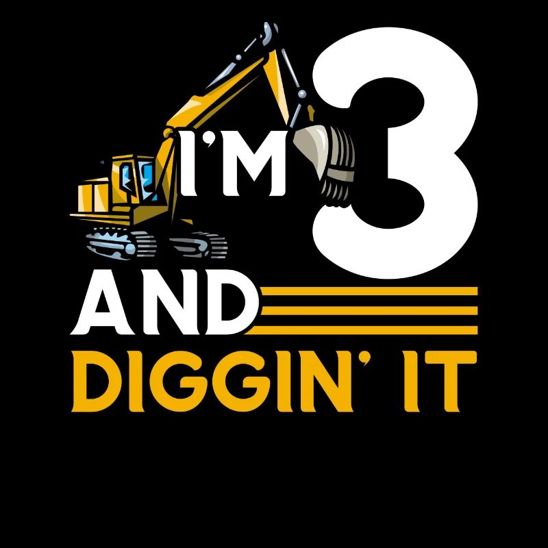 I'm 3 And Digging It Construction Birthday
