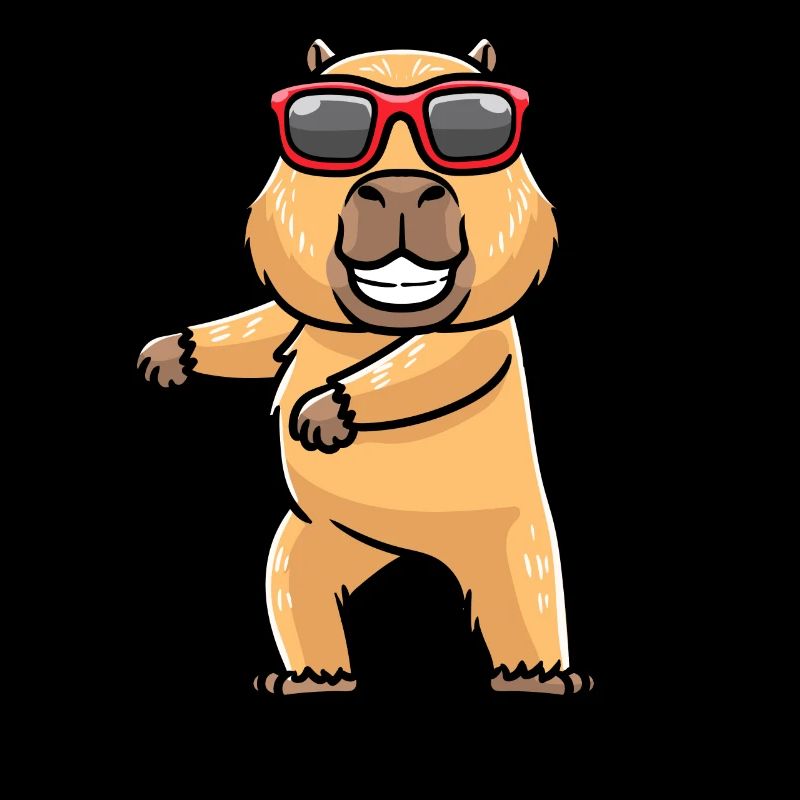 Capybara dansant avec des lunettes de soleil capybara