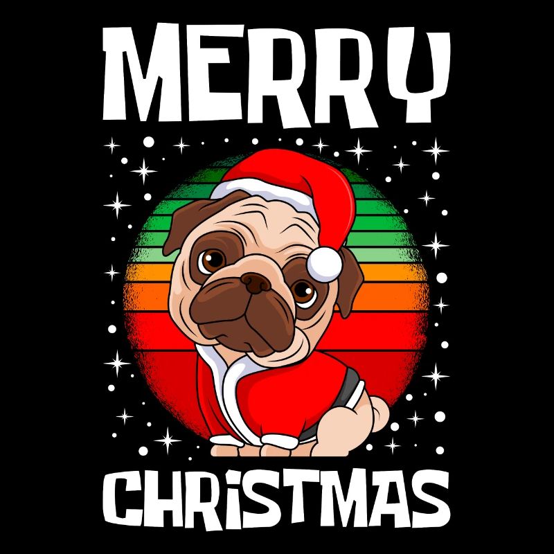 Joyeux Noël Carlin Chien Pug Propriétaire Chien