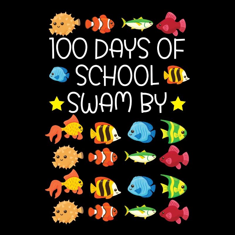 100 jours d’école nagé par le poisson de l’enseignant