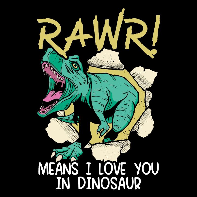 Rawr bedeutet, dass ich dich am Dinosaurier-Valentinstag liebe