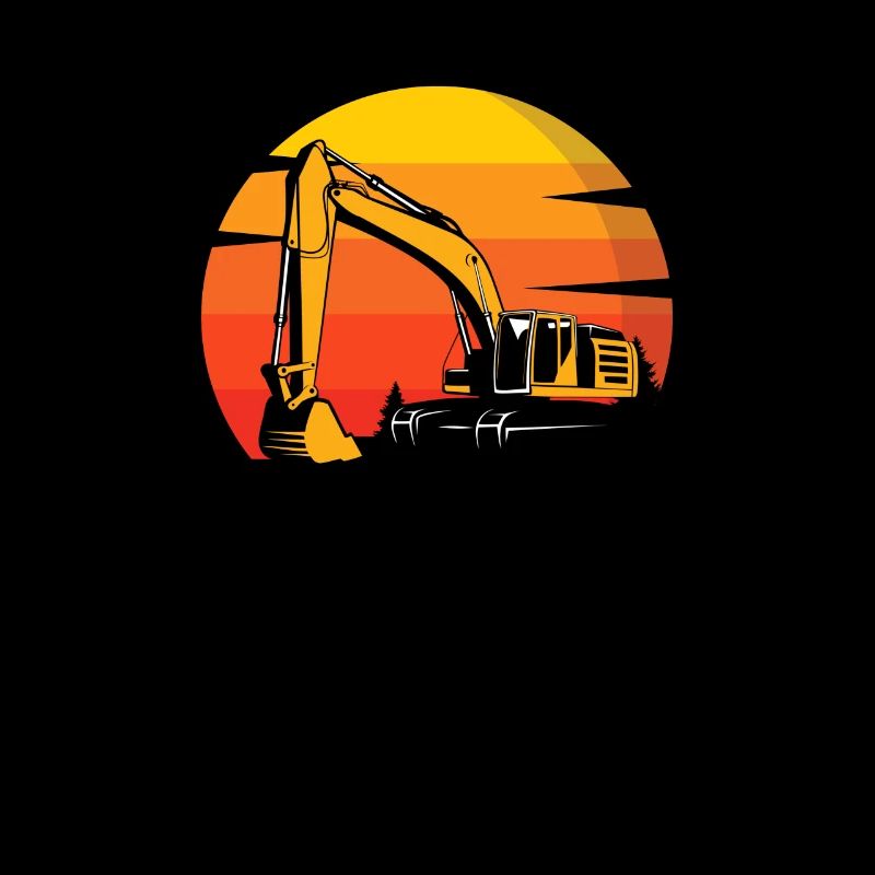 Bagger Retro Baggerfahrer Vintage Bauarbeiter