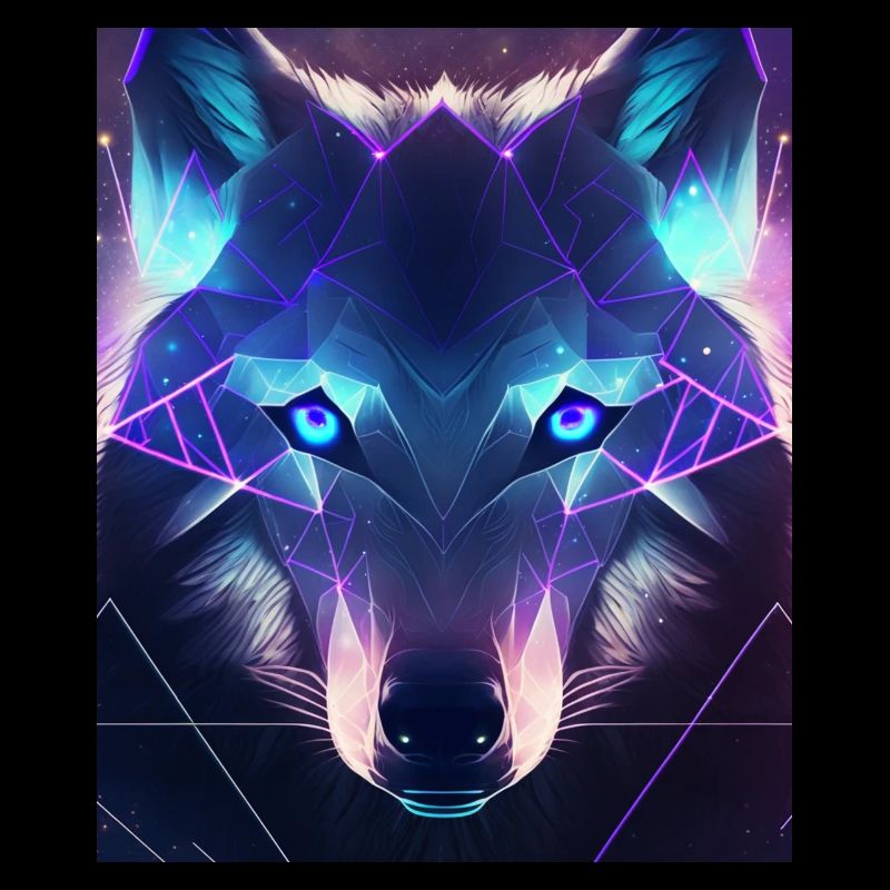 Geometrisch Wolf Polygon Abstrakt Mystisch