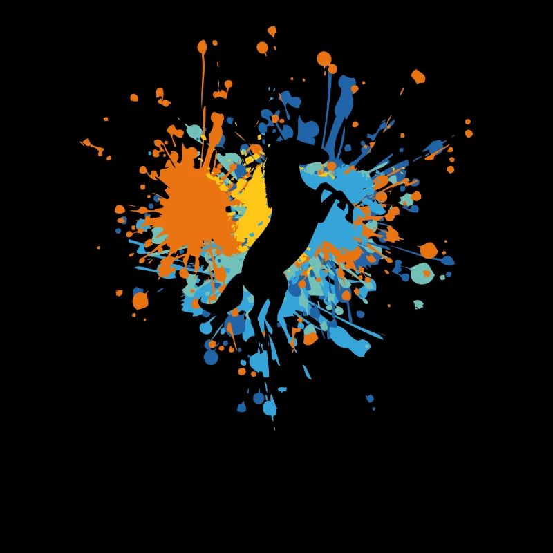 Grande éclaboussure de couleur de cheval