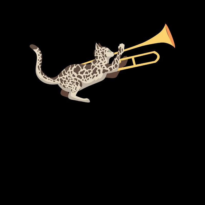 Musicien avec chat avec trombone