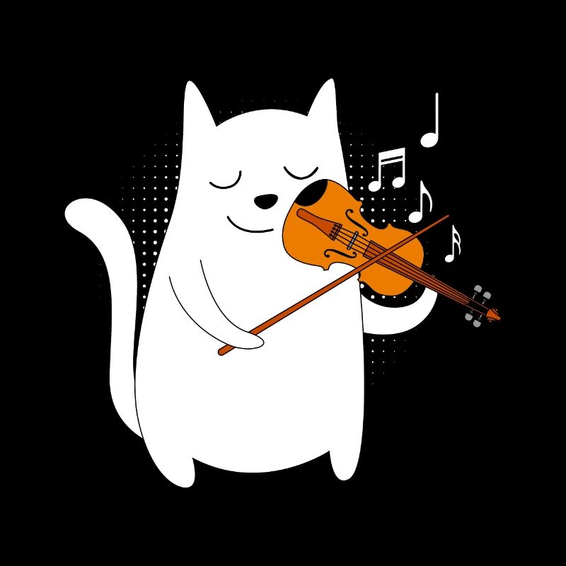 Musicien avec chat je joue du violon