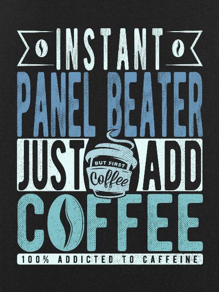 Panel Racket Coffee Saying
