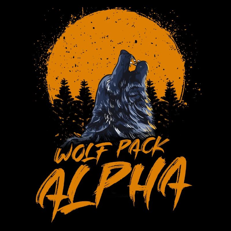 Heulender Wolf im Vollmond Wikinger Wölfe