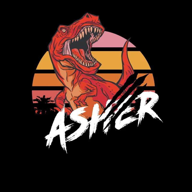 ASHER - Schöner Jungen Name mit T-REX Dino