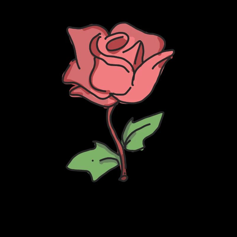 Rose Rouge Rose dessinée à la main