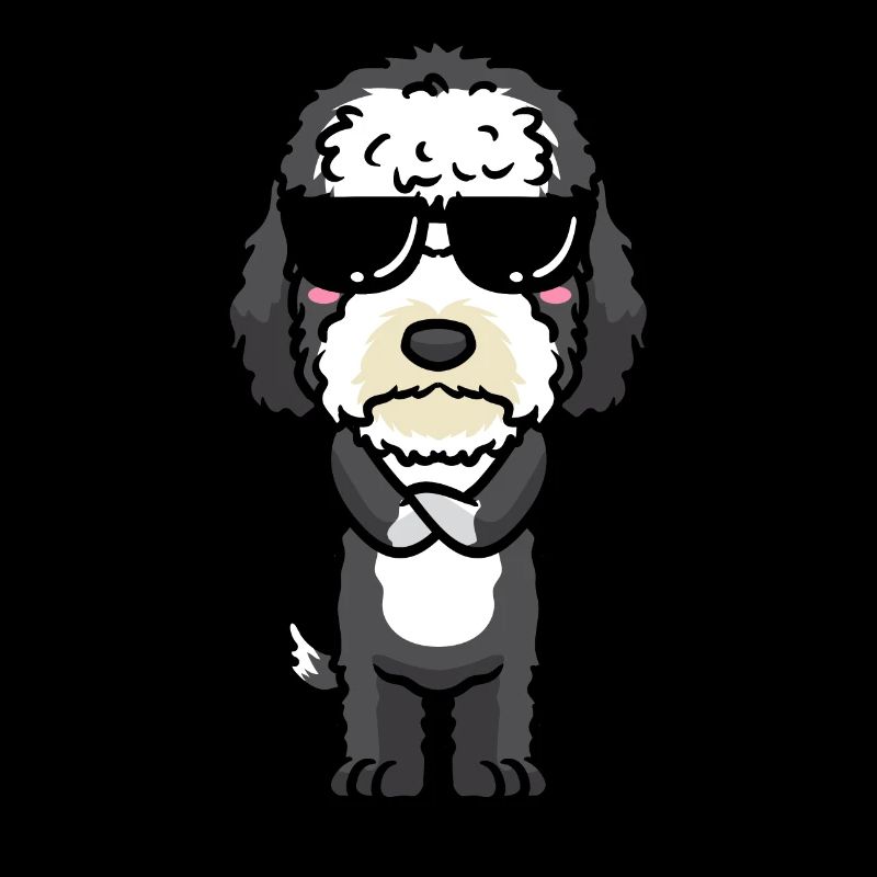 Sheepadoodle Hund Mit Sonnenbrille Emoticon