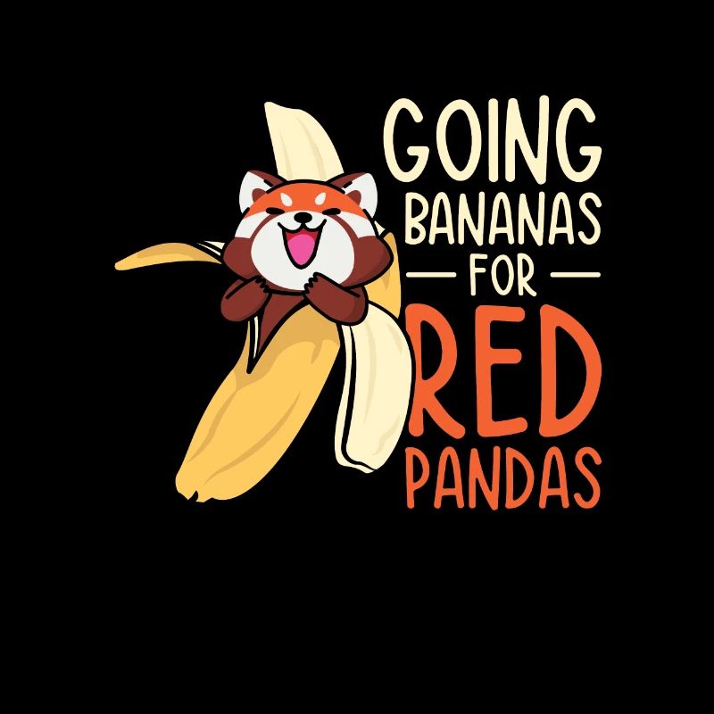 Mignon animal panda rouge banane fruit faune
