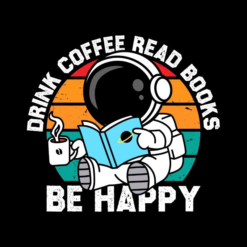 Drinks Coffee -Reading Books Be Happy