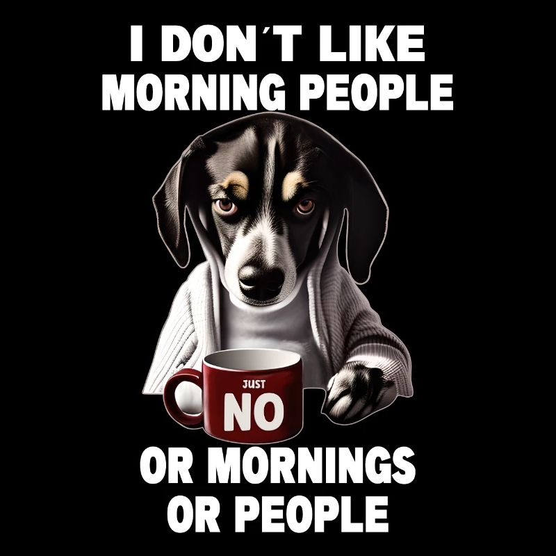 Ne pas aimer les gens du matin Grumpy Funny Dog