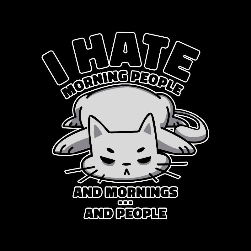 Cute kitty cat owner morning grumpy cats