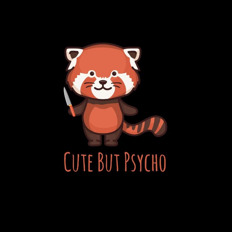 Mignon mais psycho - Panda rouge avec un couteau
