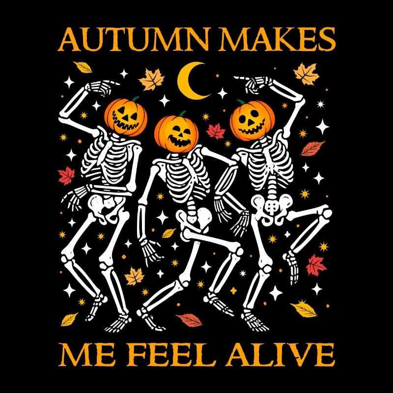 Funny Halloween Dancing Skeletons Autumn Fall Pun