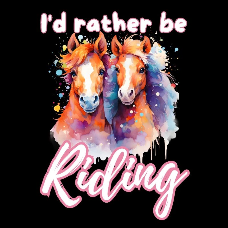 Je préfère monter à cheval fille splash art
