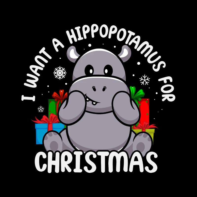 Weihnachten Nilpferd Weihnachtsmann
