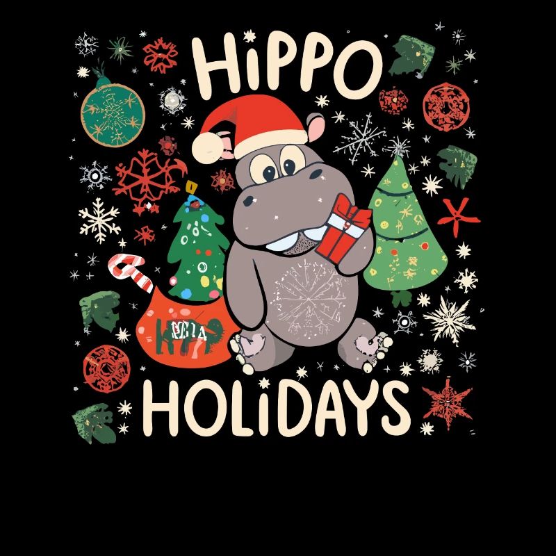 Weihnachten Nilpferd Weihnachtsmann