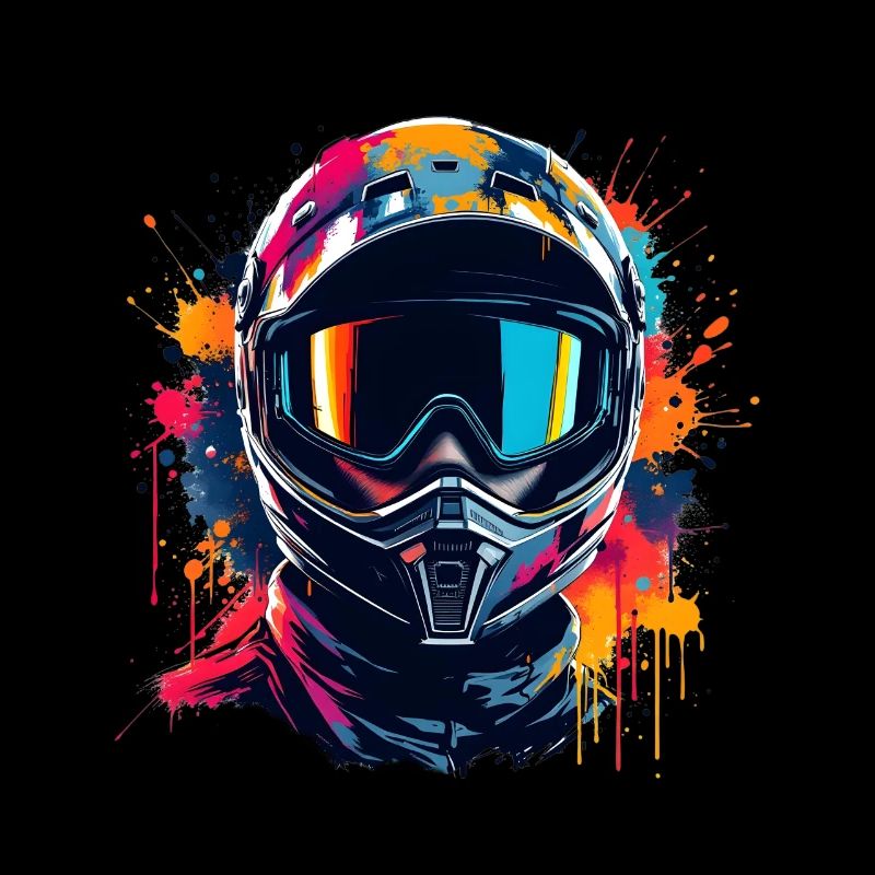 Motocross Design Kunst Wasserfarbe Splashes Bunt