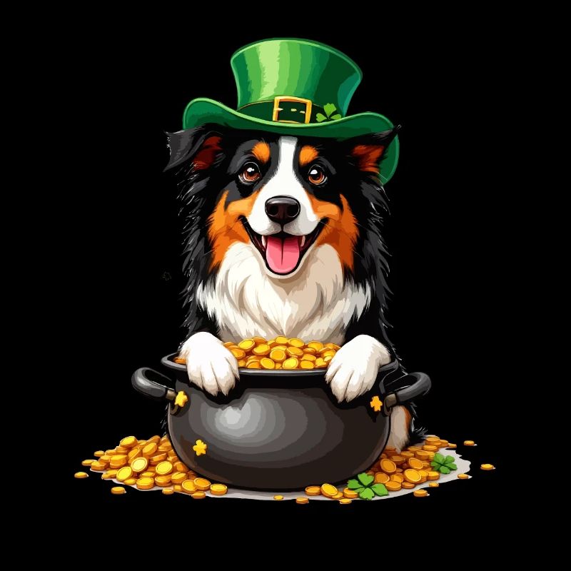 Border Collie Tenue de la Saint-Patrick Chiens