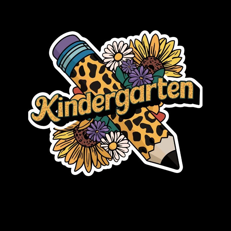 Kindergarten Spaß Mit Bleistift Und Blumen