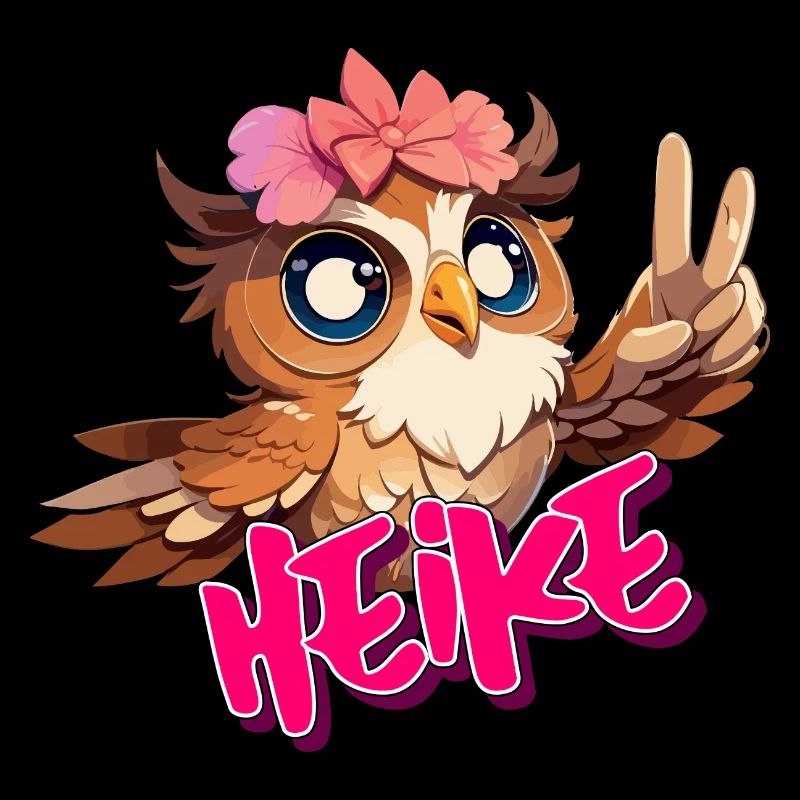 HEIKE - Schöner Mädchen Name mit süßer EULE