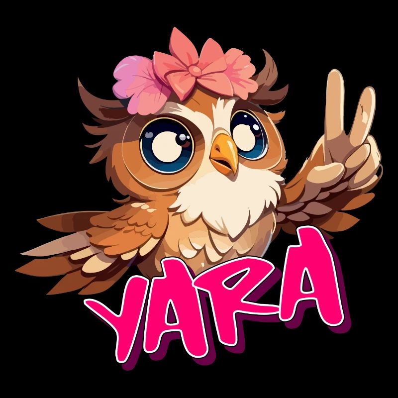 YARA - Schöner Mädchen Name mit süßer EULE