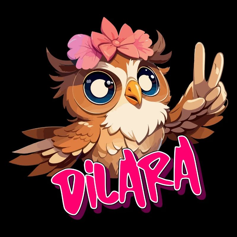 DILARA - Schöner Mädchen Name mit süßer EULE
