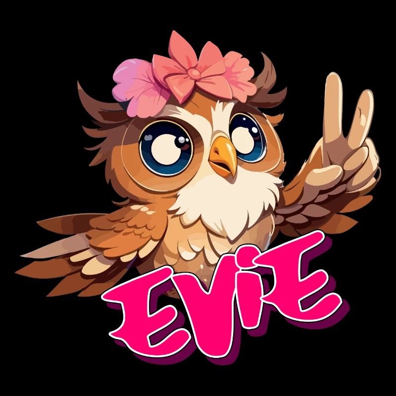EVIE - Schöner Mädchen Name mit süßer EULE