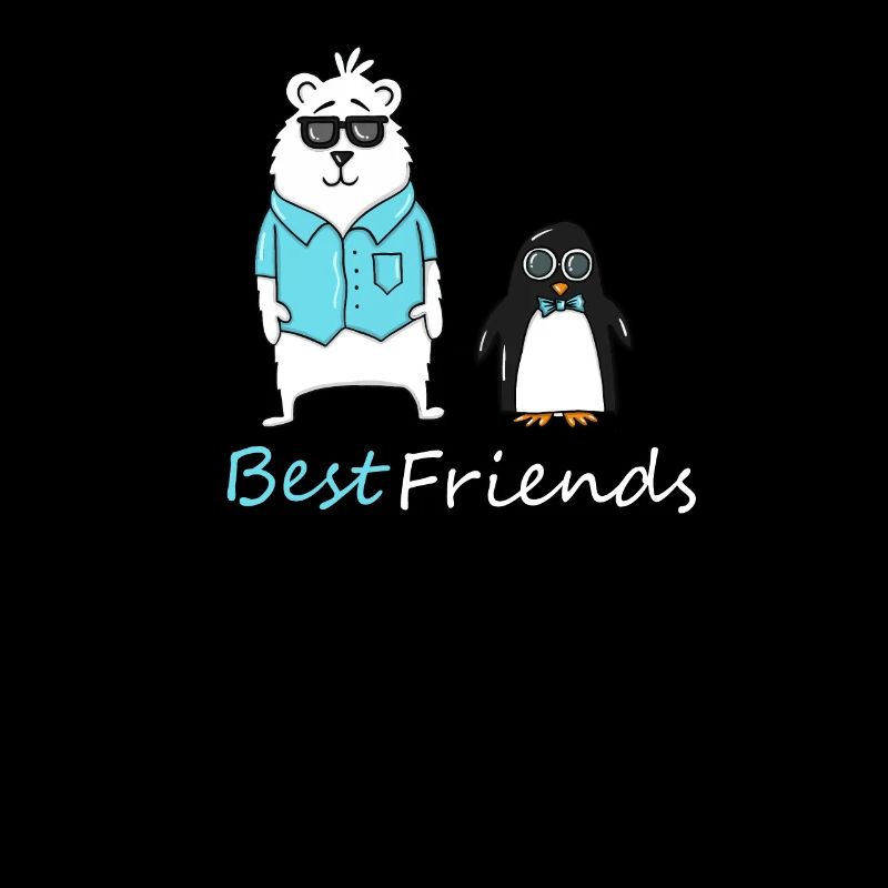 Beste Freunde Eisbär Pinguin