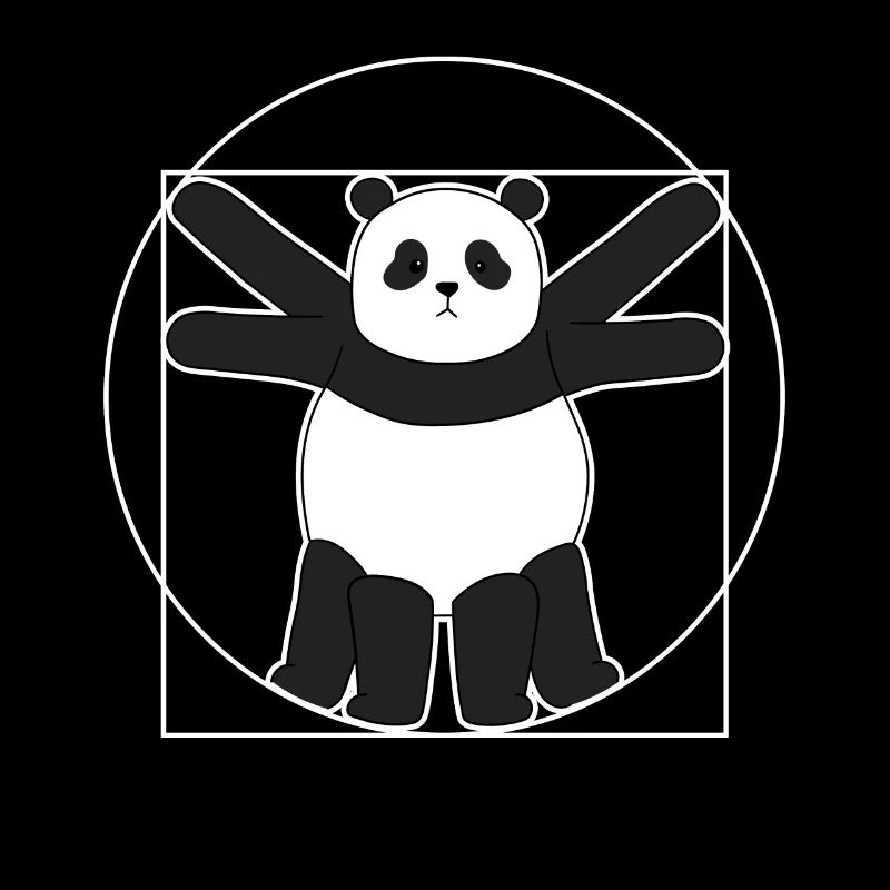 Vitruvian panda Leonardo Da Vinci