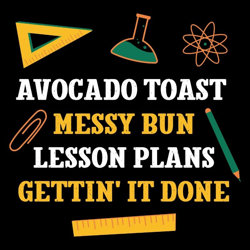 Avocado Toast Messy Bun Plans de leçon Drôle
