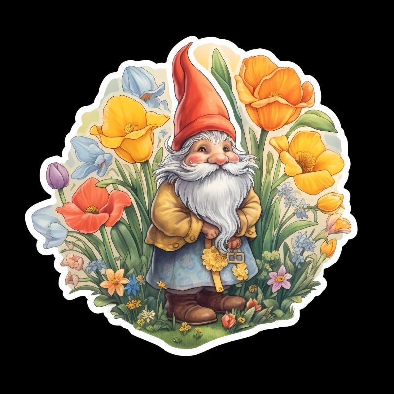Zwerg in einer Blumenwiese