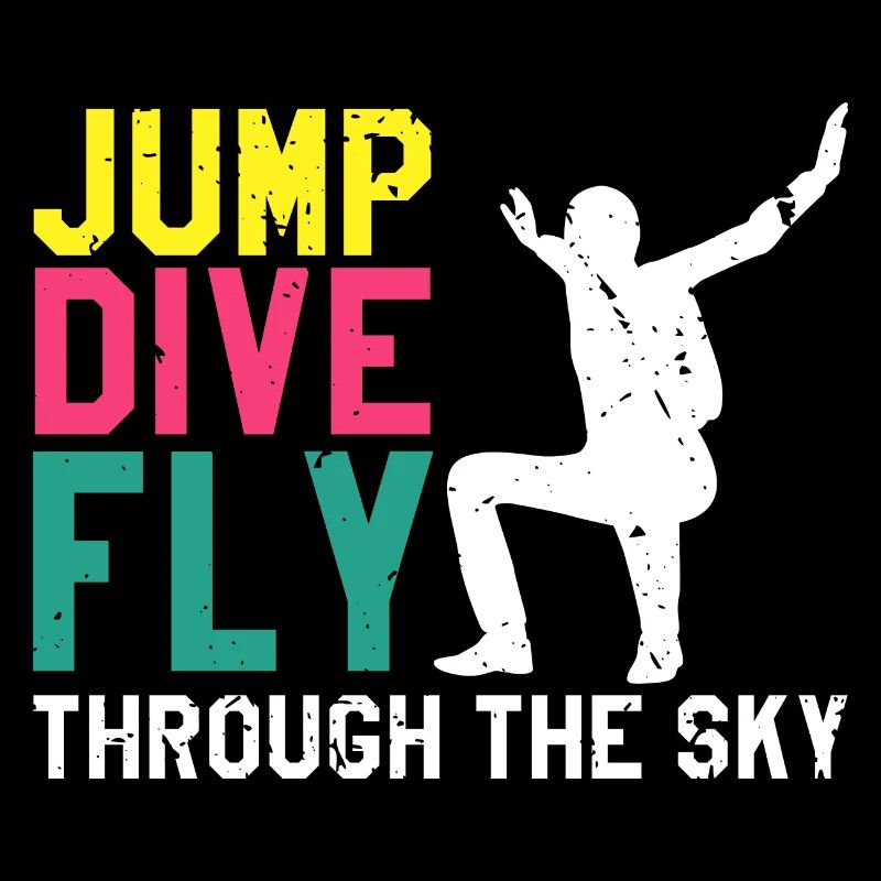 Jump Dive FLY À travers le ciel Cool rétro parachutisme