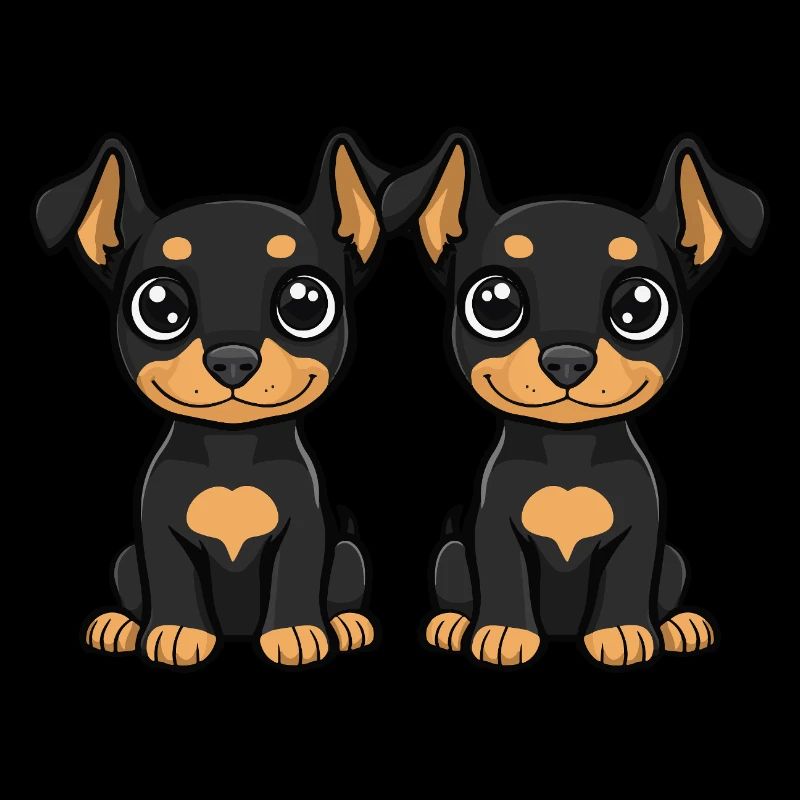 Doberman Hund Comic
