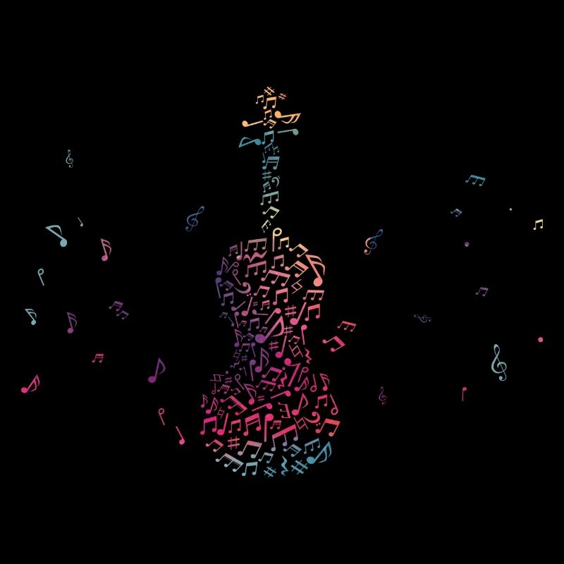 Colourful violin Musical notes String instrument