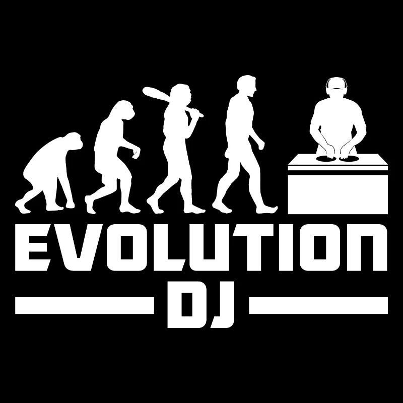 Evolution of man DJ Techno Vinyl Retro Vintage