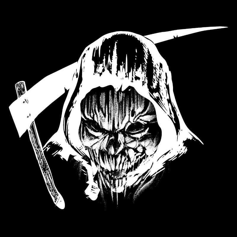 Creepy Grim Reaper - Halloween Skull