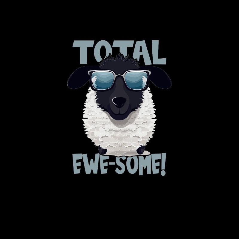 Comic sheep with slogan