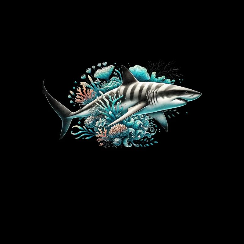 Big shark on an underwater reef