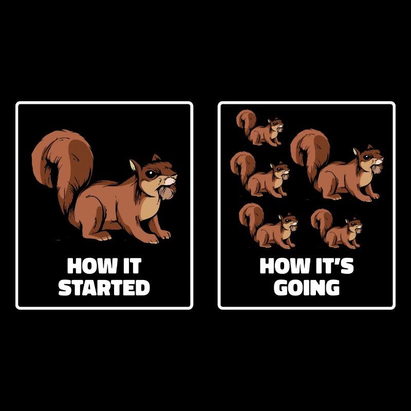 Squirrel Funny How It Started How It's Going Fores
