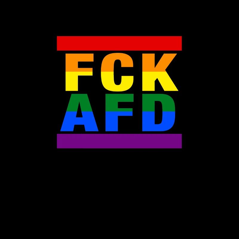 FCK AFD in rainbow colors - against right