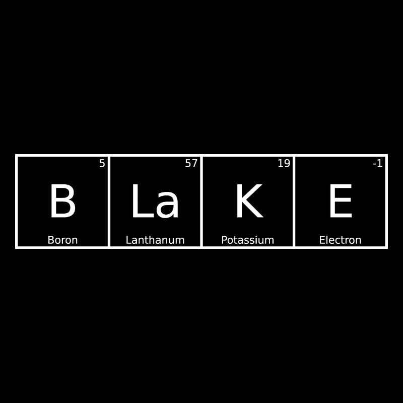 Blake Surname First Name Chemistry Periodic Table Elements